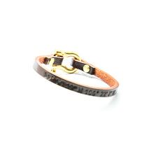 Load image into Gallery viewer, Leather Bracelet with HMI Coordinates

